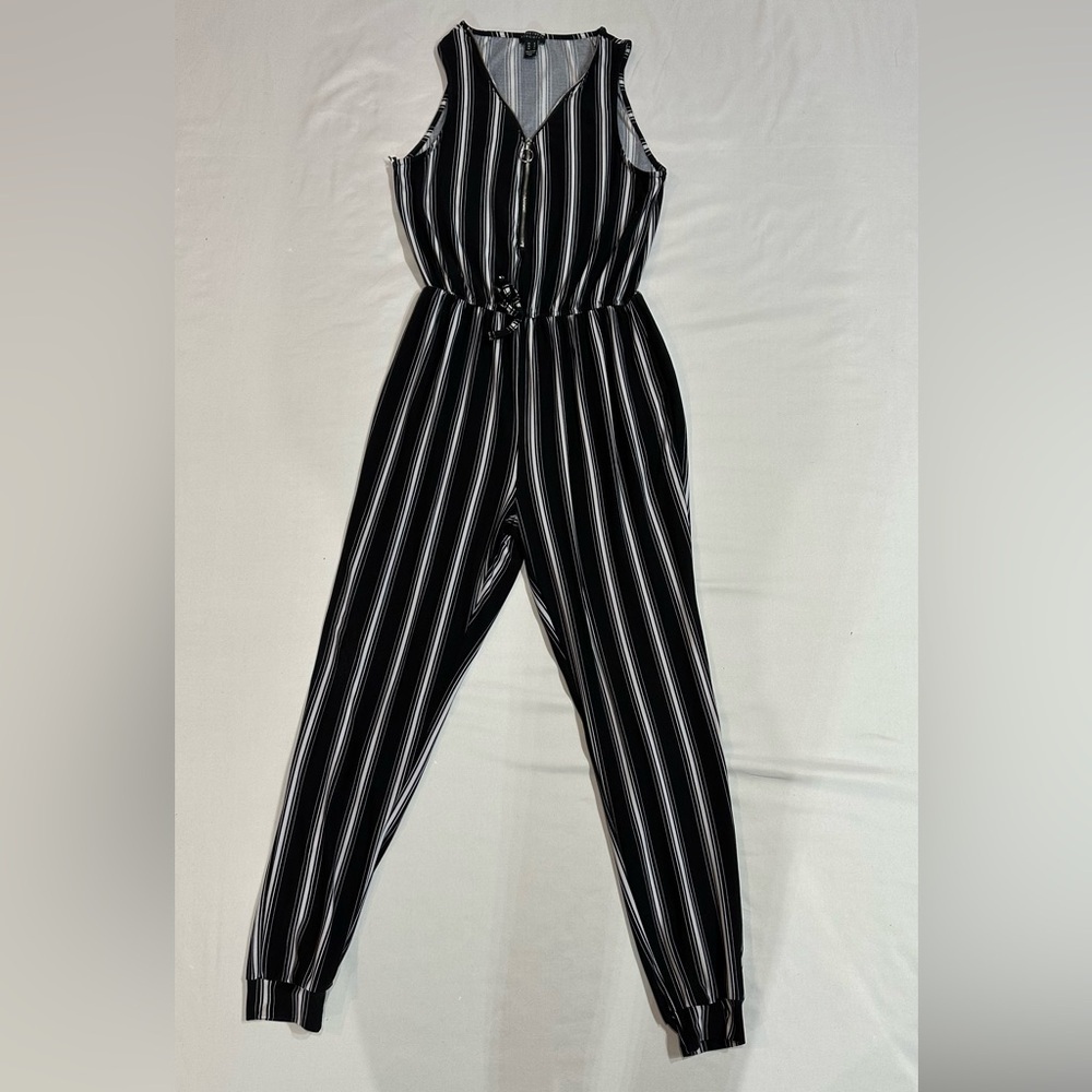 Streetwear Society Monochrome Striped Jumpsuit